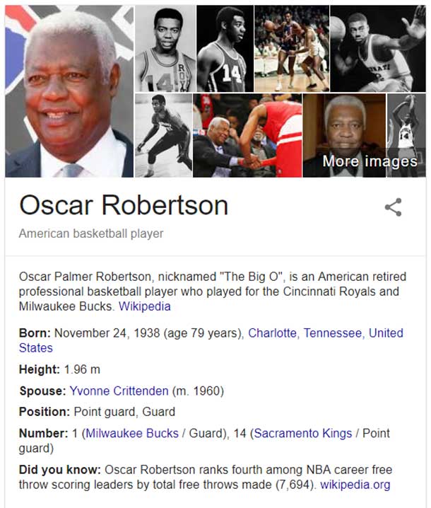 NCAA legends Oscar Robertson